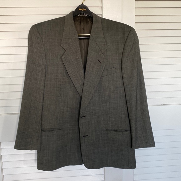 Giorgio Armani Le Collezioni Saks Fifth Avenue gray wool blazer - Picture 1 of 9